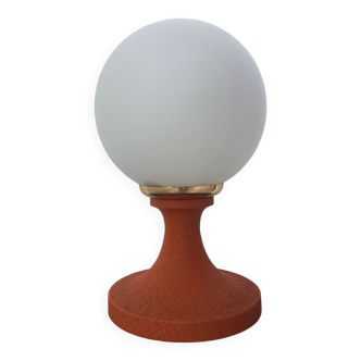 Table lamp foot tulip and opaline vintage 1960 orange