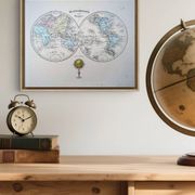 Antique world map, printed in 1852