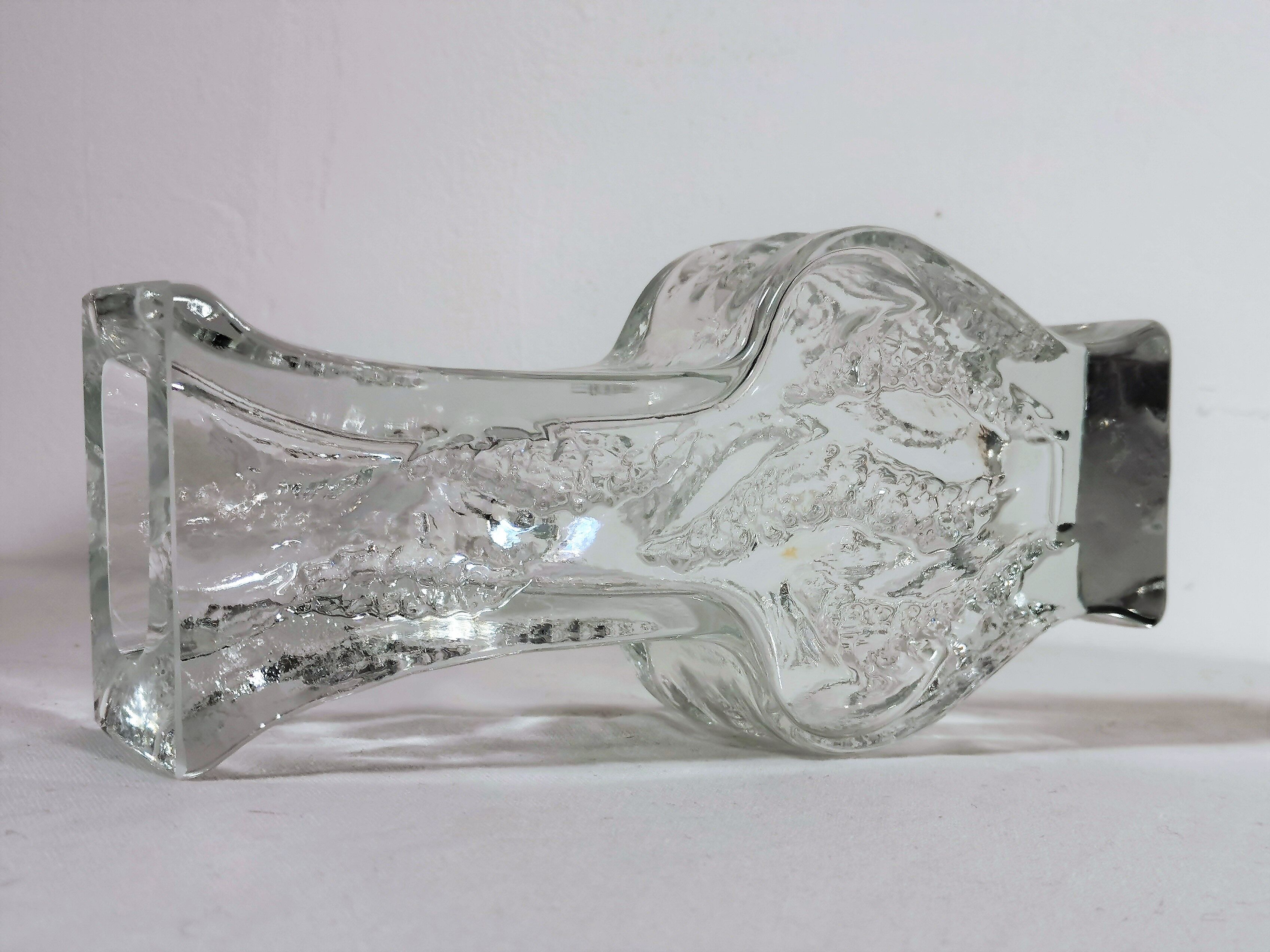 Textured Glass Vase by Ingrid Glashutte 1970's