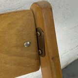 Pair of mismatched wooden folding chairs