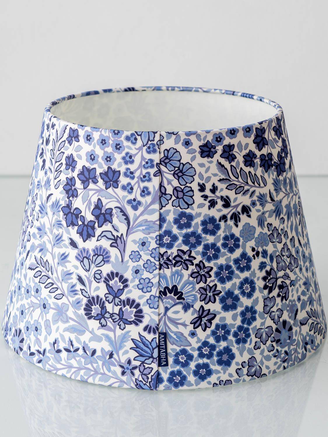 Dutch blue and white ceramic table lamp, 1977, with a new Liberty London shade.