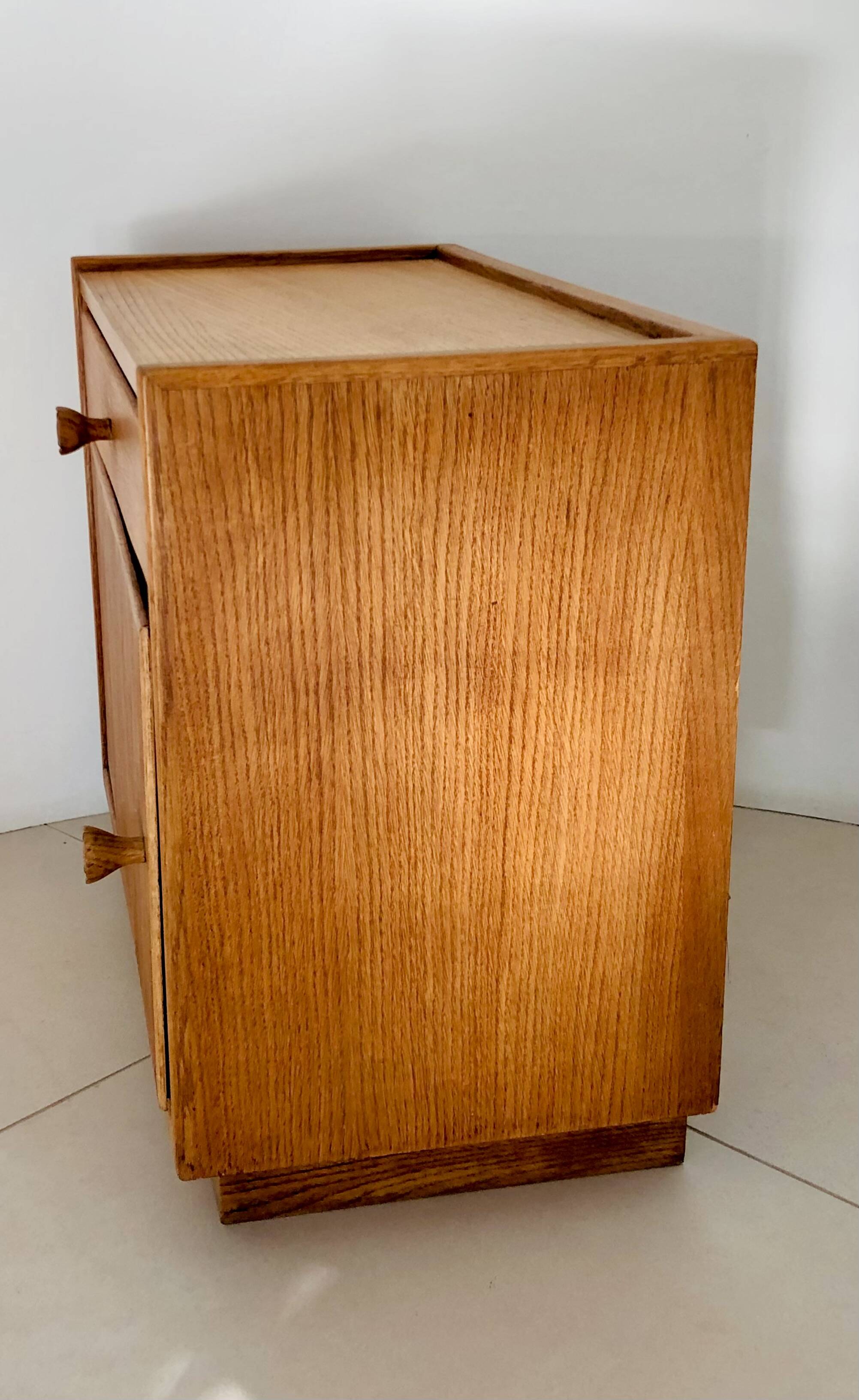 Oak bedside tables (x2); Italy 60s