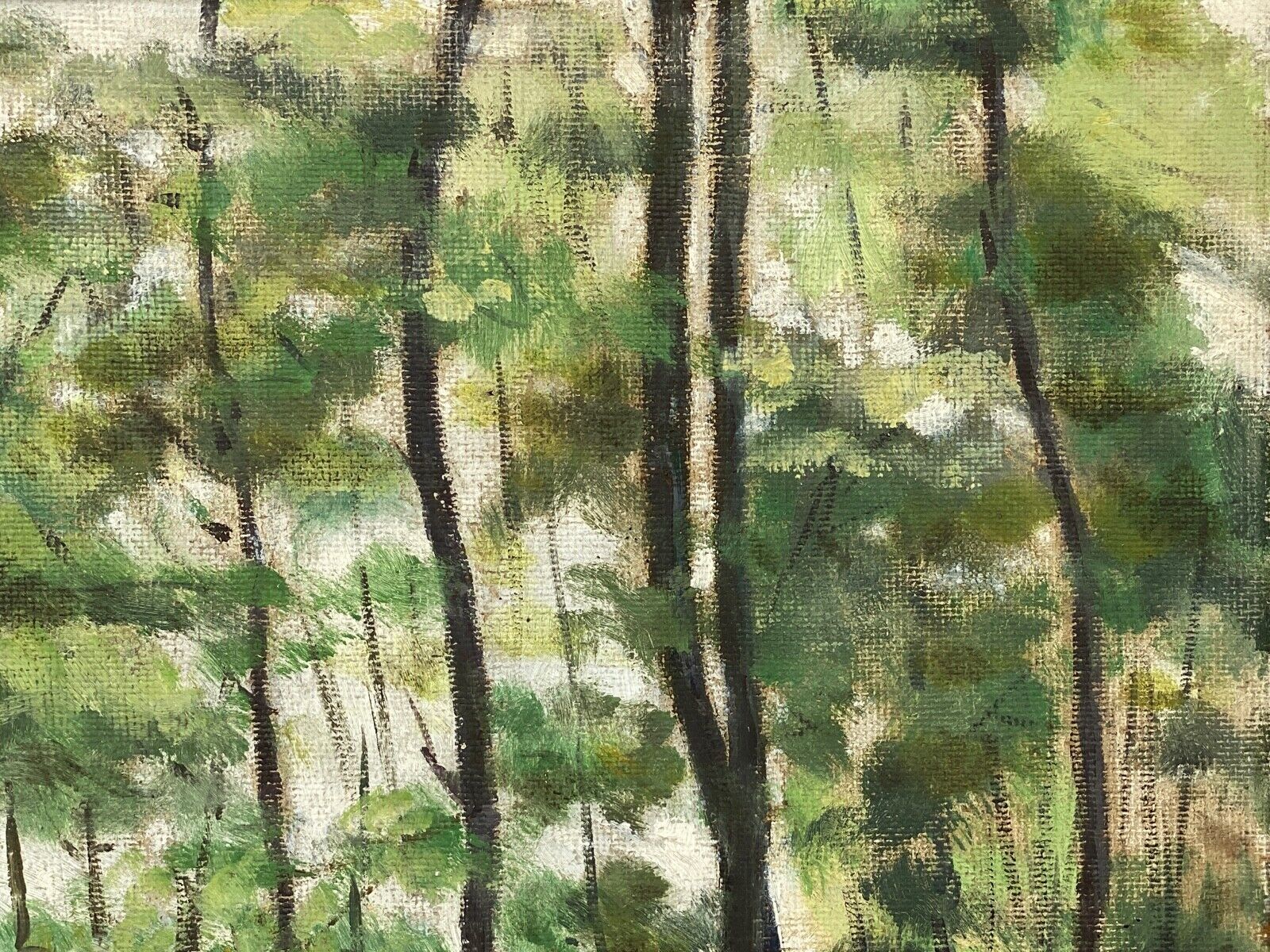 Gouache watercolor on paper by guy riou sous bois 1952 frame ceruse