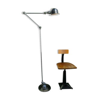 Floor lamp Jielde Brushed 3 Arms by Jean Louis Domecq France 1960