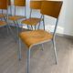 Set of 10 school chairs 70s