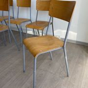 Set of 10 school chairs 70s