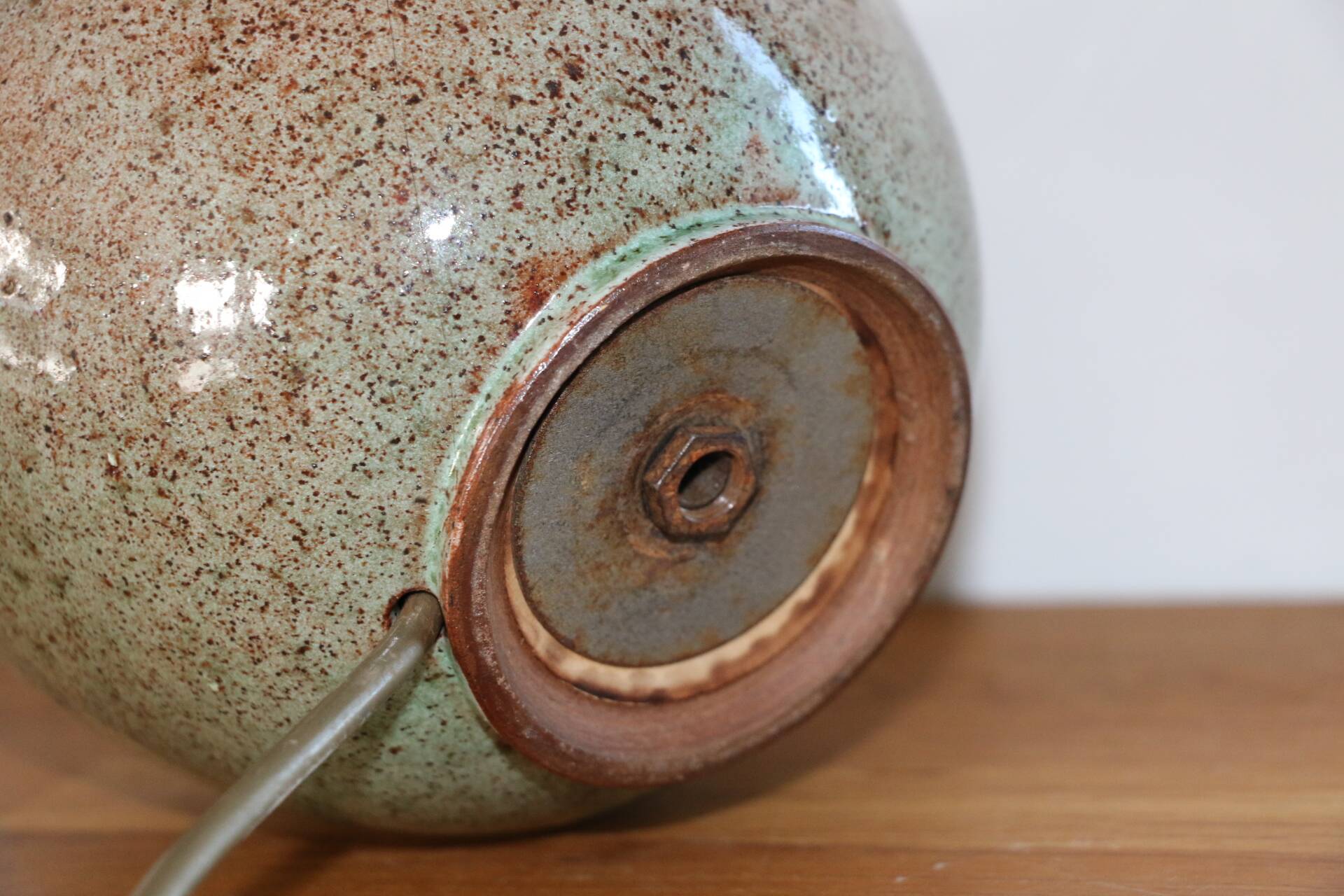 Green ceramic lamp (without lampshade)