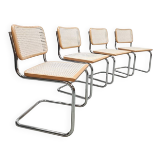 Vintage Italian design webbing dining chairs Cesca Marcel Breuer for Thonet 1980s