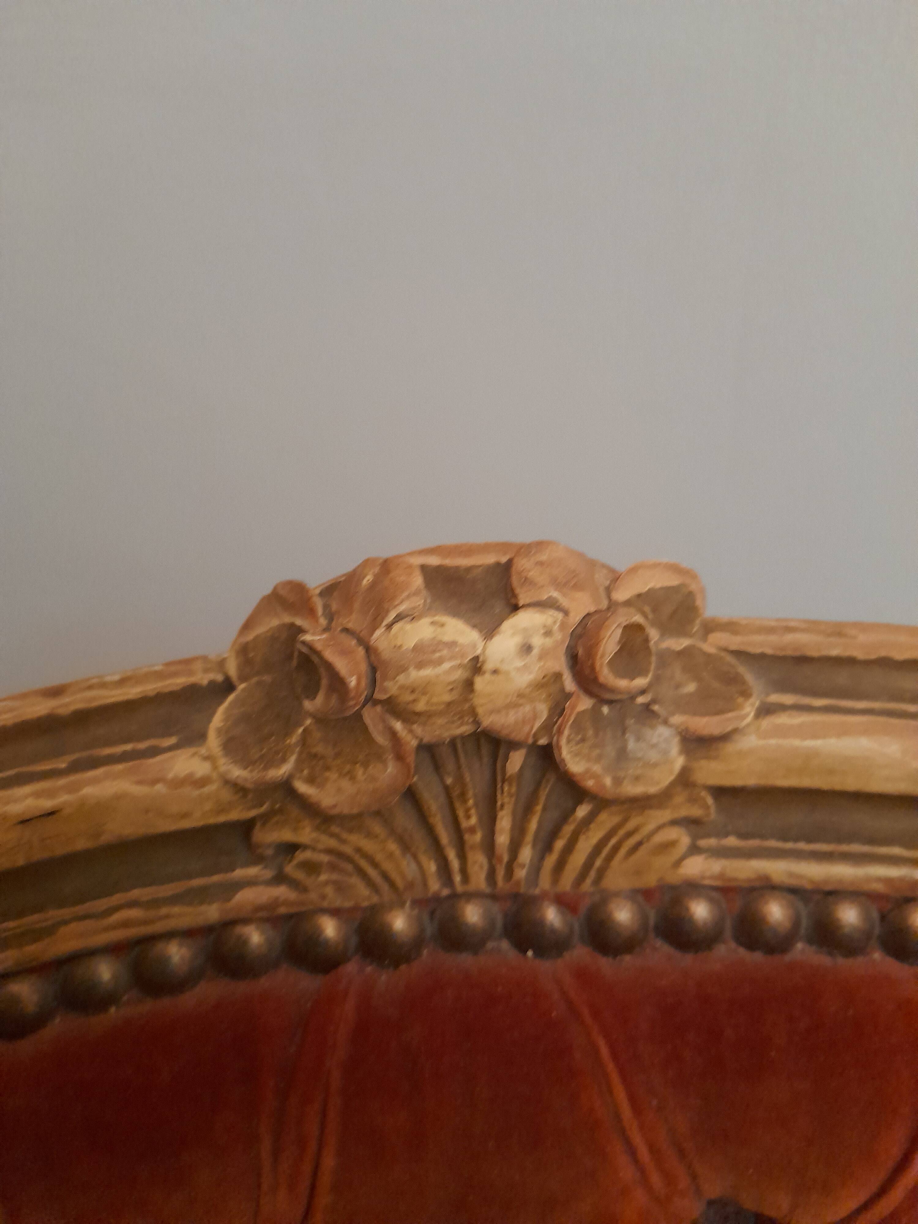Louis XV style cabriolet or toadstool armchair, 19th century.