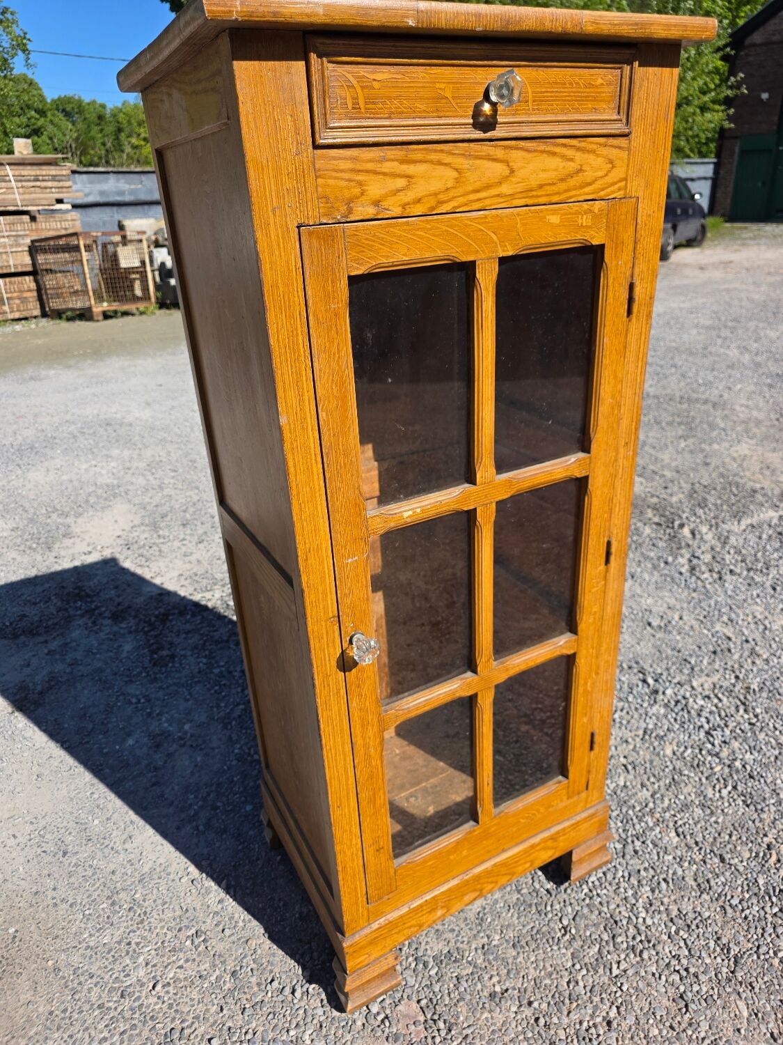 Louis Philippe style antique buffet with glass doors