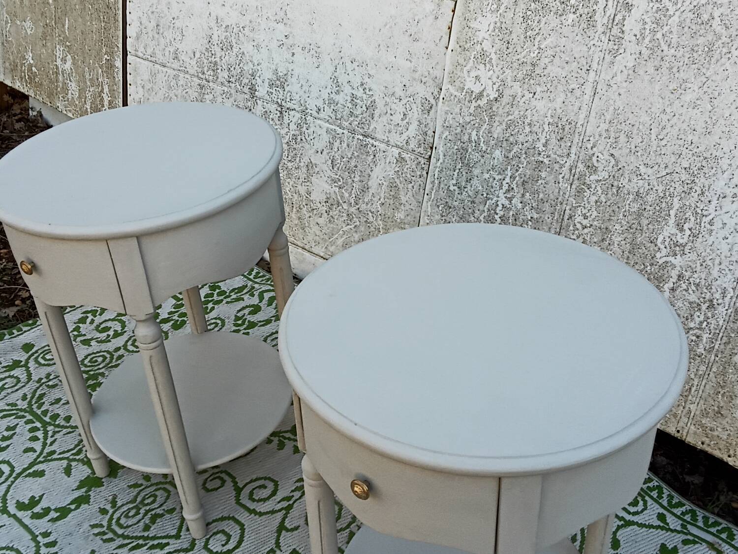 Large round bedside tables