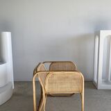 U-shaped armrest rattan armchair, grid canning