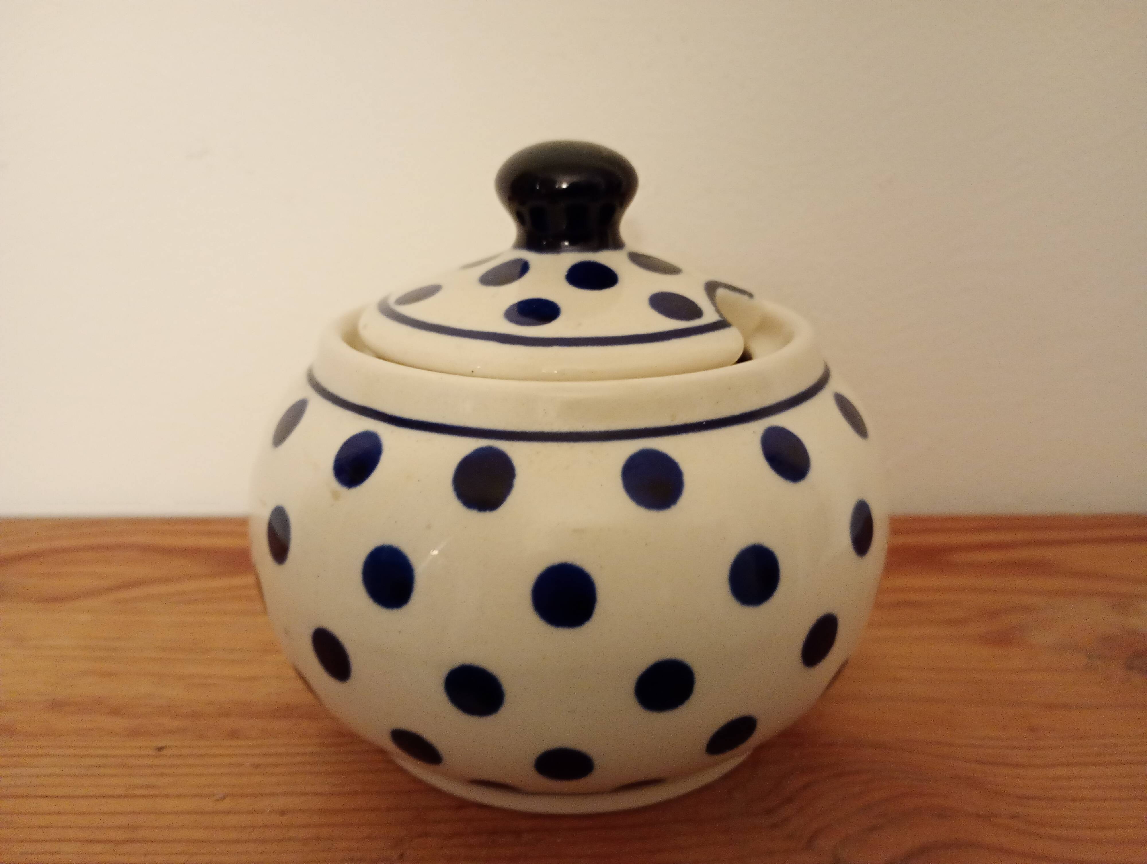 Hand painted ceramic sugar bowl. Poland