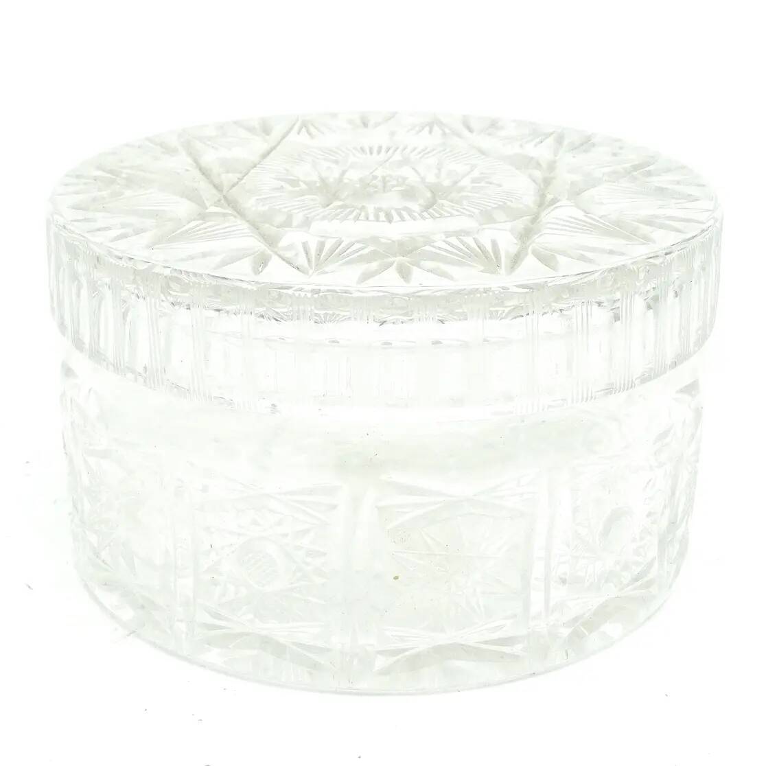 Bonbonniere, Art Nouveau style, pressed glass, Czechoslovakia, 1950s