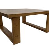 Vintage coffee table pinewood minimalist 1970s design