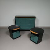Ensemble Giorgetti 1990 par Umberto Asnago / tables de chevet / tables d'appoint