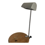 Vintage lamp 1980 medical gray cement and chrome - 50 cm