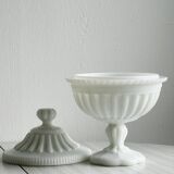 Footed cup, candy box with white opaline lid