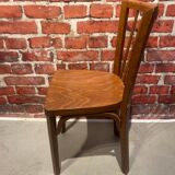 Set of 4 varnished wood bistro chairs