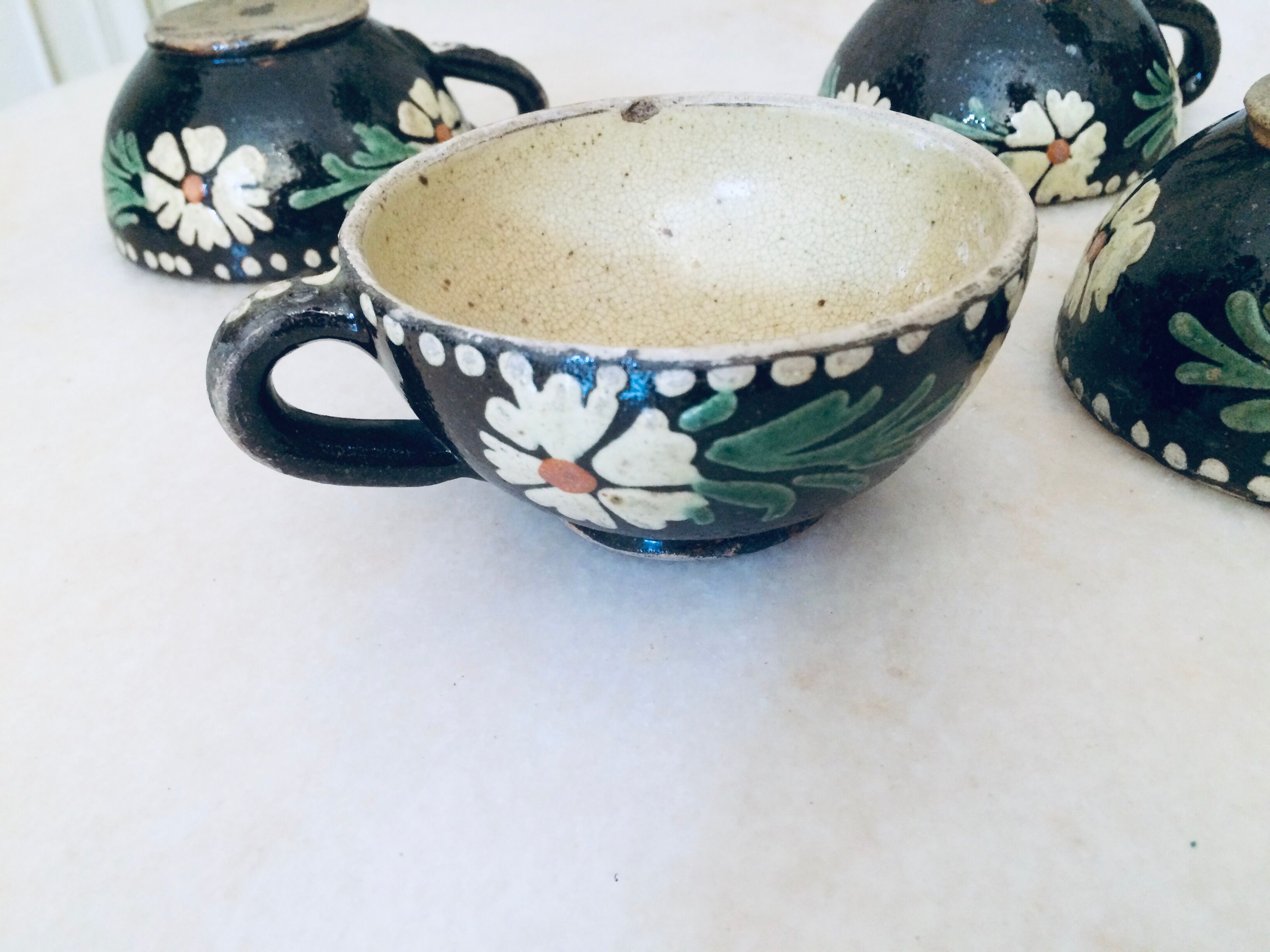 Old Marnaz terracotta cups