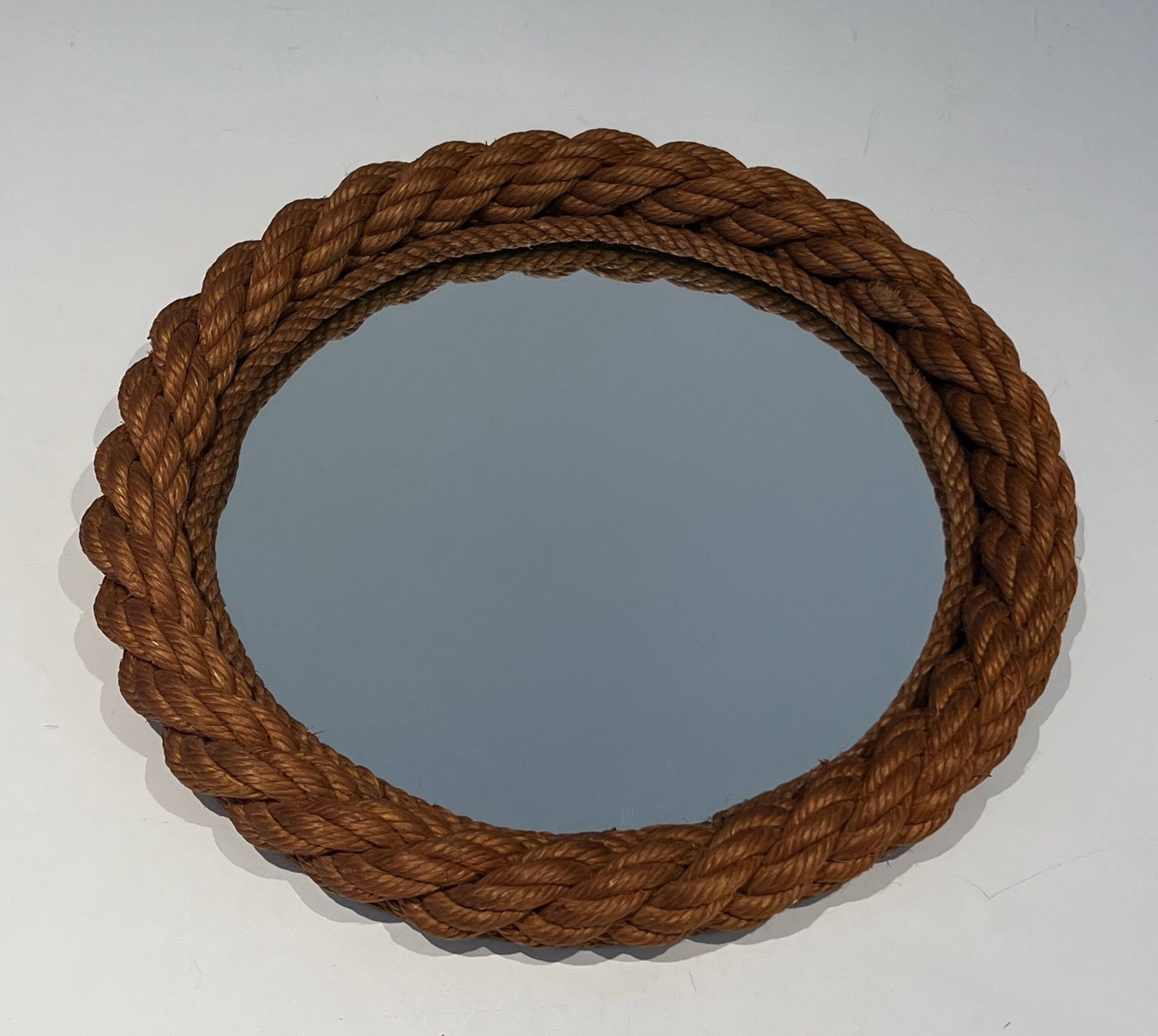 Round mirror in Audoux Minet rope.
