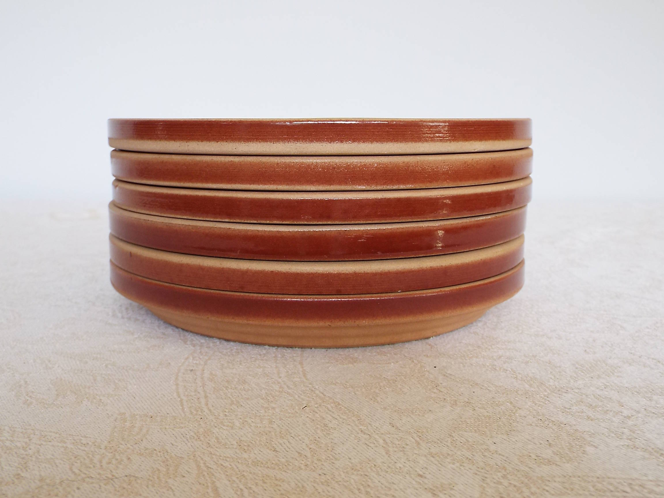 6 Gien stoneware dessert plates