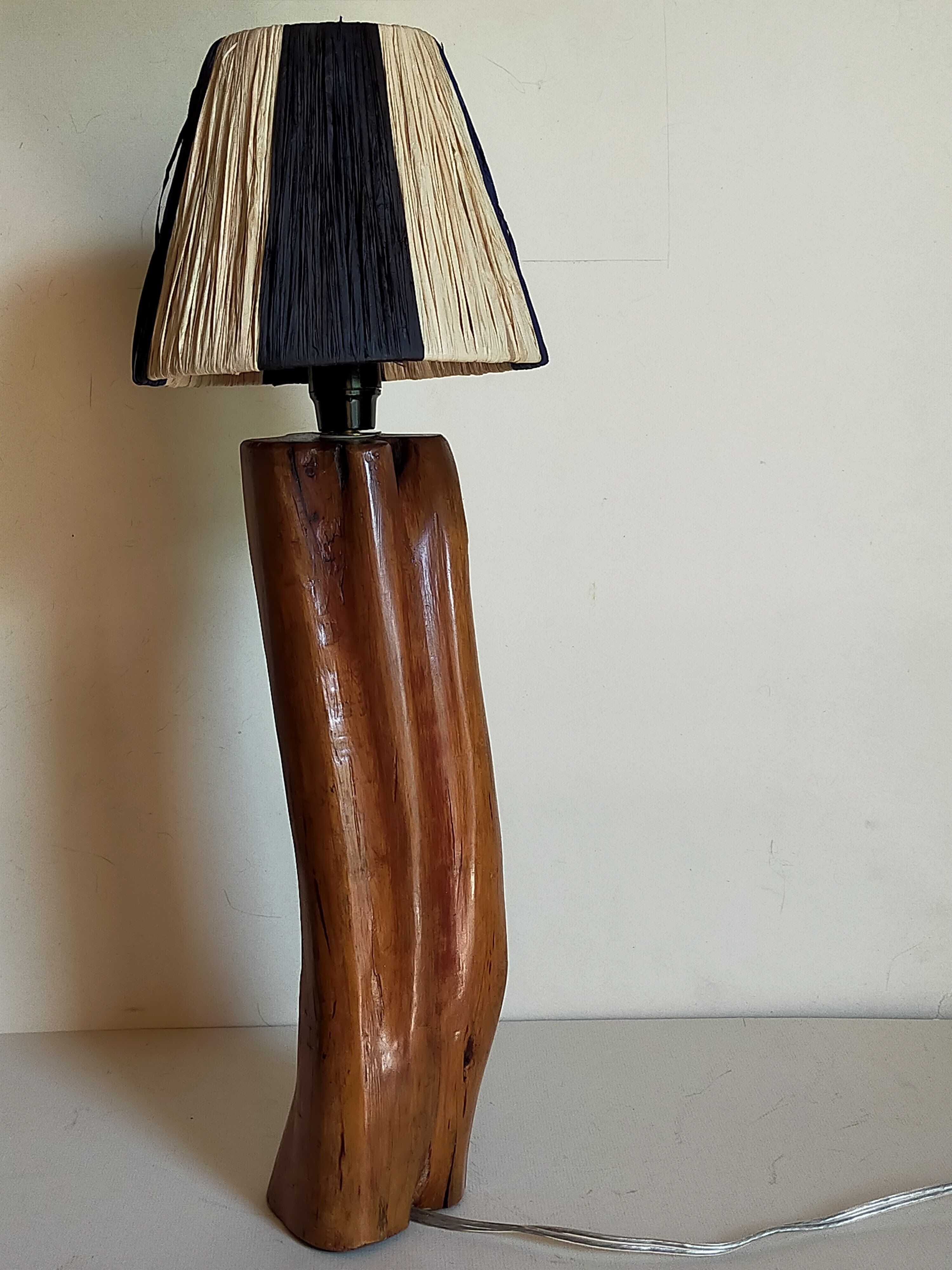 Free-form solid wood pose lamp in 1950s