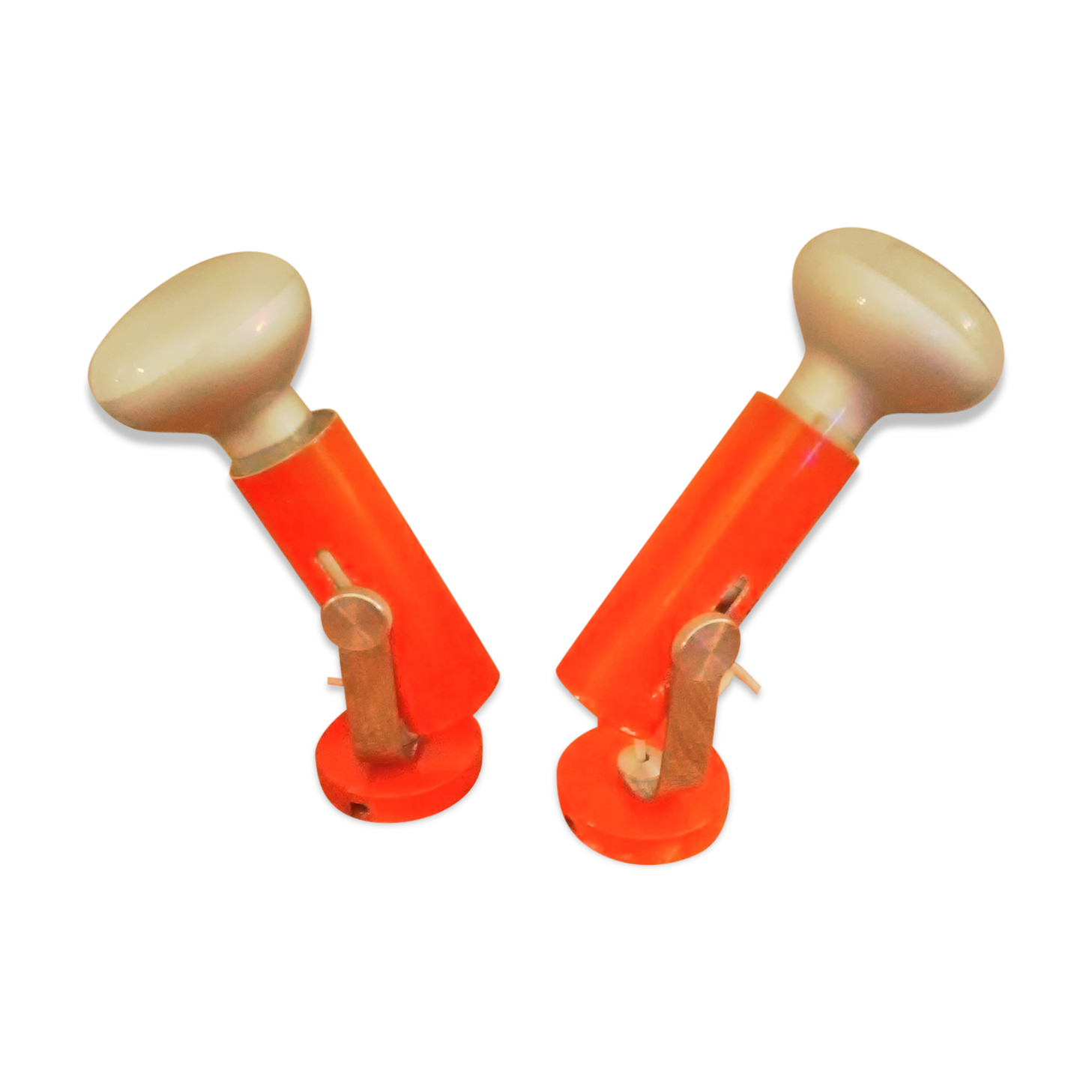 Set of 2 orange wall lights 70's