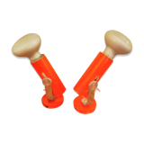 Set of 2 orange wall lights 70's