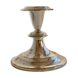 Bougeoir ancien en métal argenté patiné