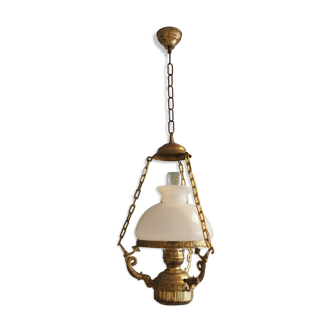 Ship hanging lamp with fish motifs / electrified