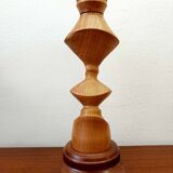 Scandinavian wooden totem candle holder