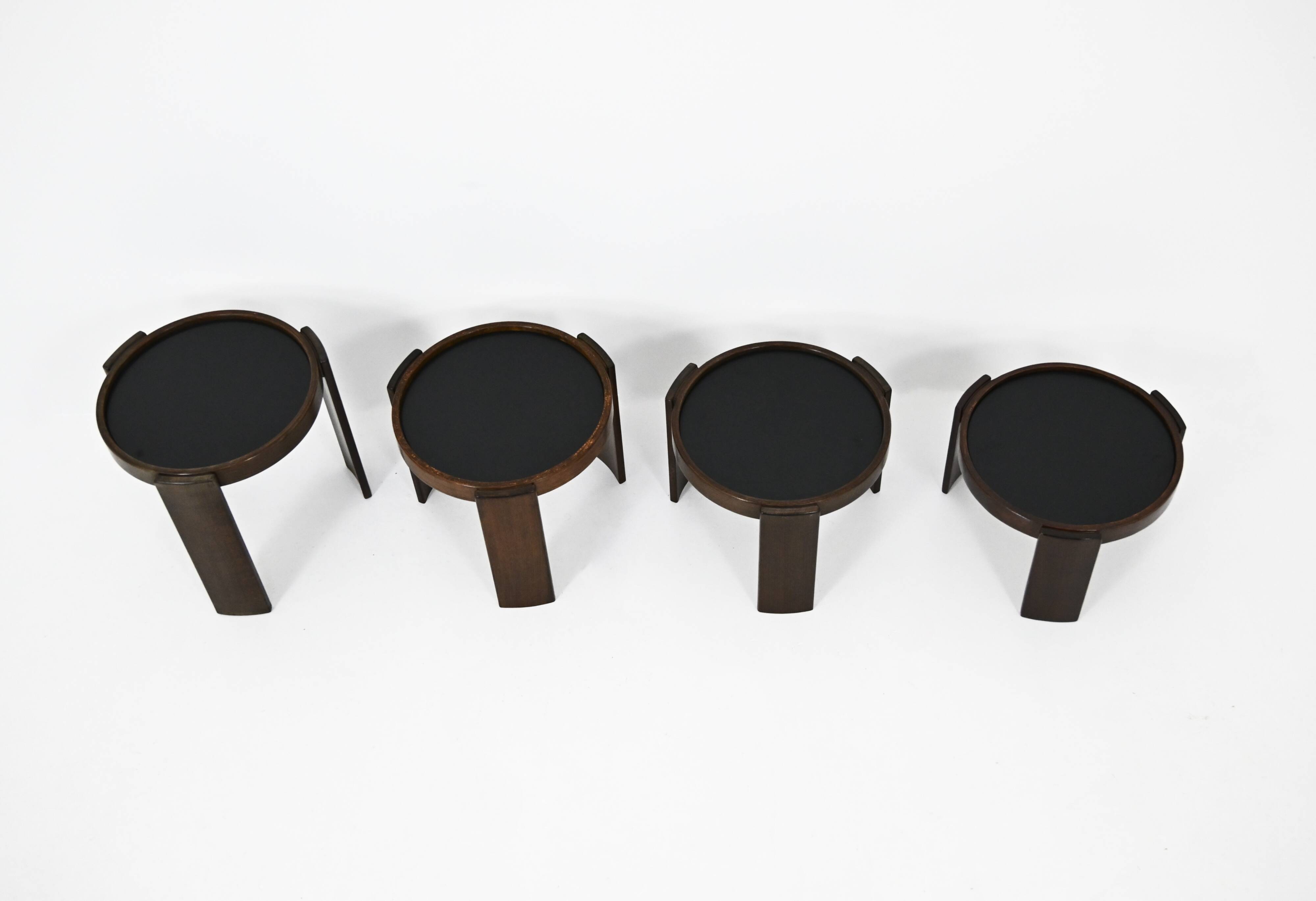 Nest tables model 780, created by Gianfranco Frattini for Cassina, year