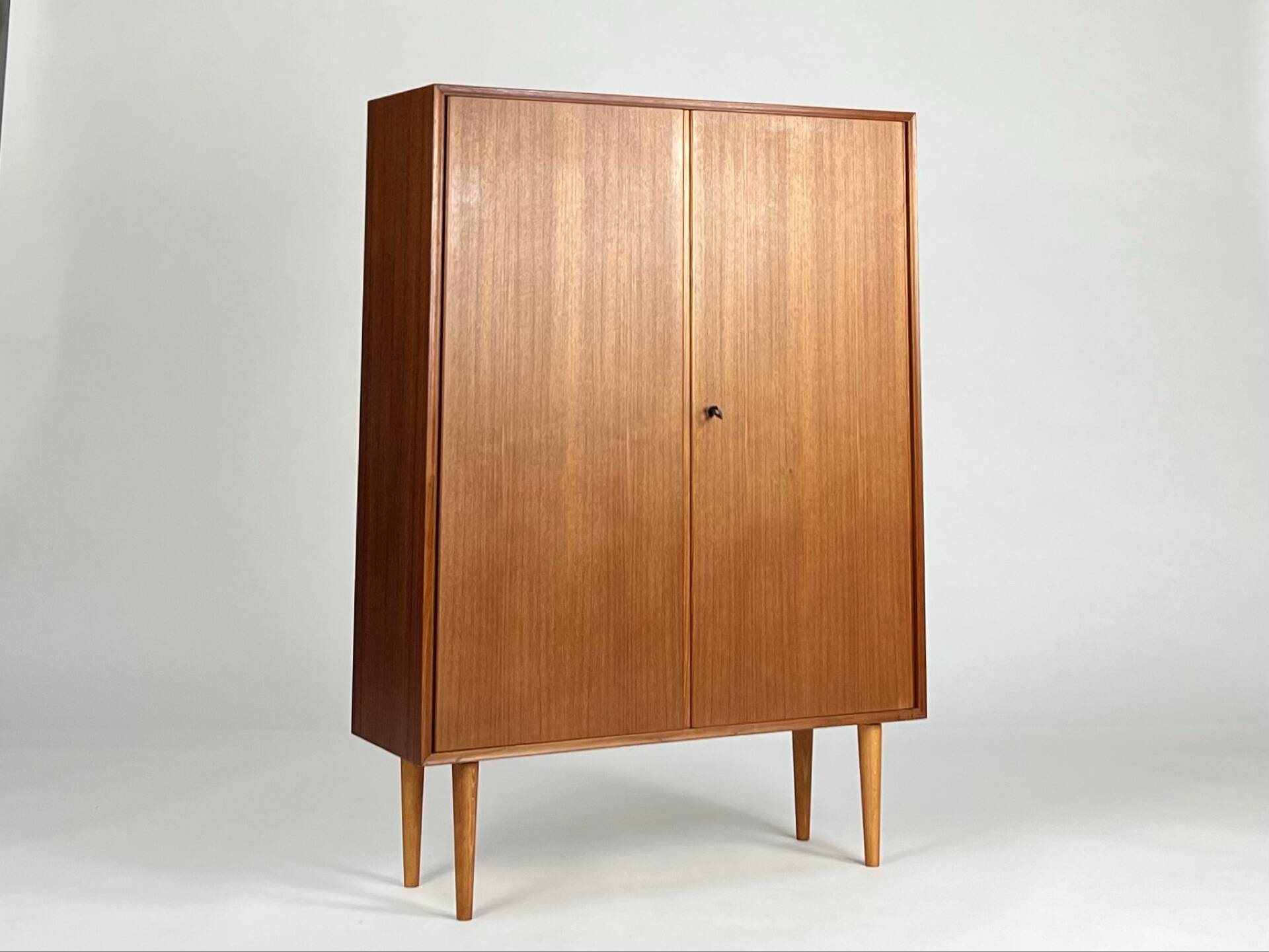 Vintage teak wardrobe highboard closet by H. Riestenpatt 1960s