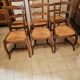 Lot de 6 chaises en bois et paille ancienne