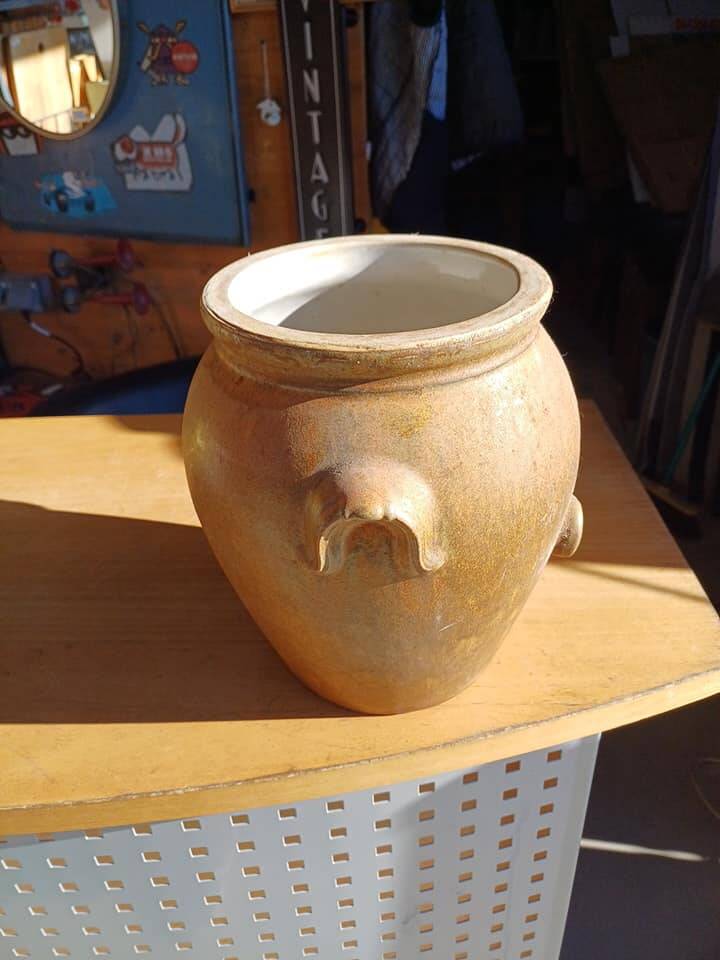 Old stoneware vinegar pot