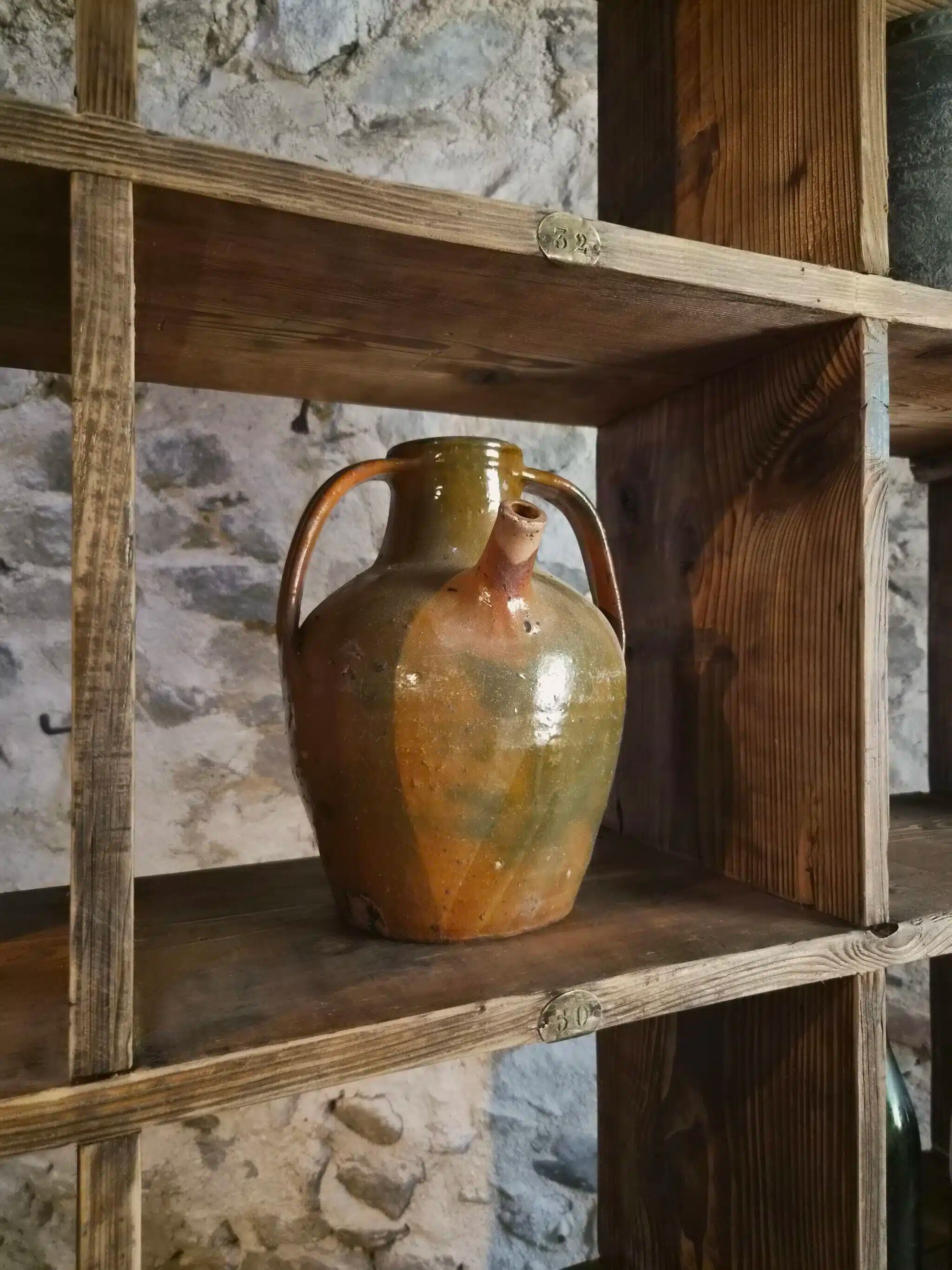 Old industrial shelf / room divider in pine, France, early 20th century