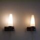 Pair of Scandinavian wall lights in teak and opaline from the 1960s.