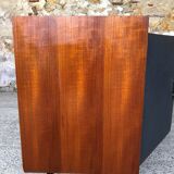 Vintage modular chest of drawers in teak and grey skaï, circa 60's