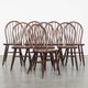 Set of 8 Vintage English Style Spindle Back Wooden Windsor Chairs from t