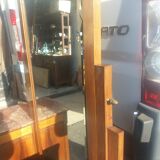 Art Deco dressing table in walnut and red Languedoc marble