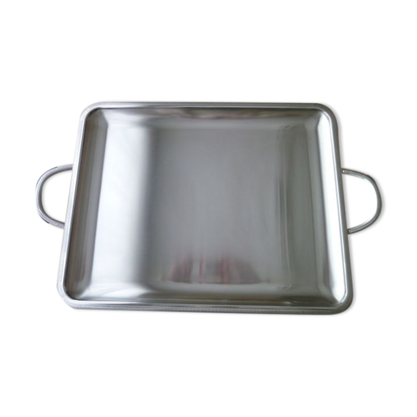 Service tray in satin stainless steel Létang and Rémy 45 x 35 cm