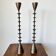 Vintage mid century brutalist hand forged brass candlesticks