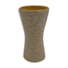 Vintage yellow cracked ceramic vase