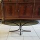70s oval glass and chrome coffee table