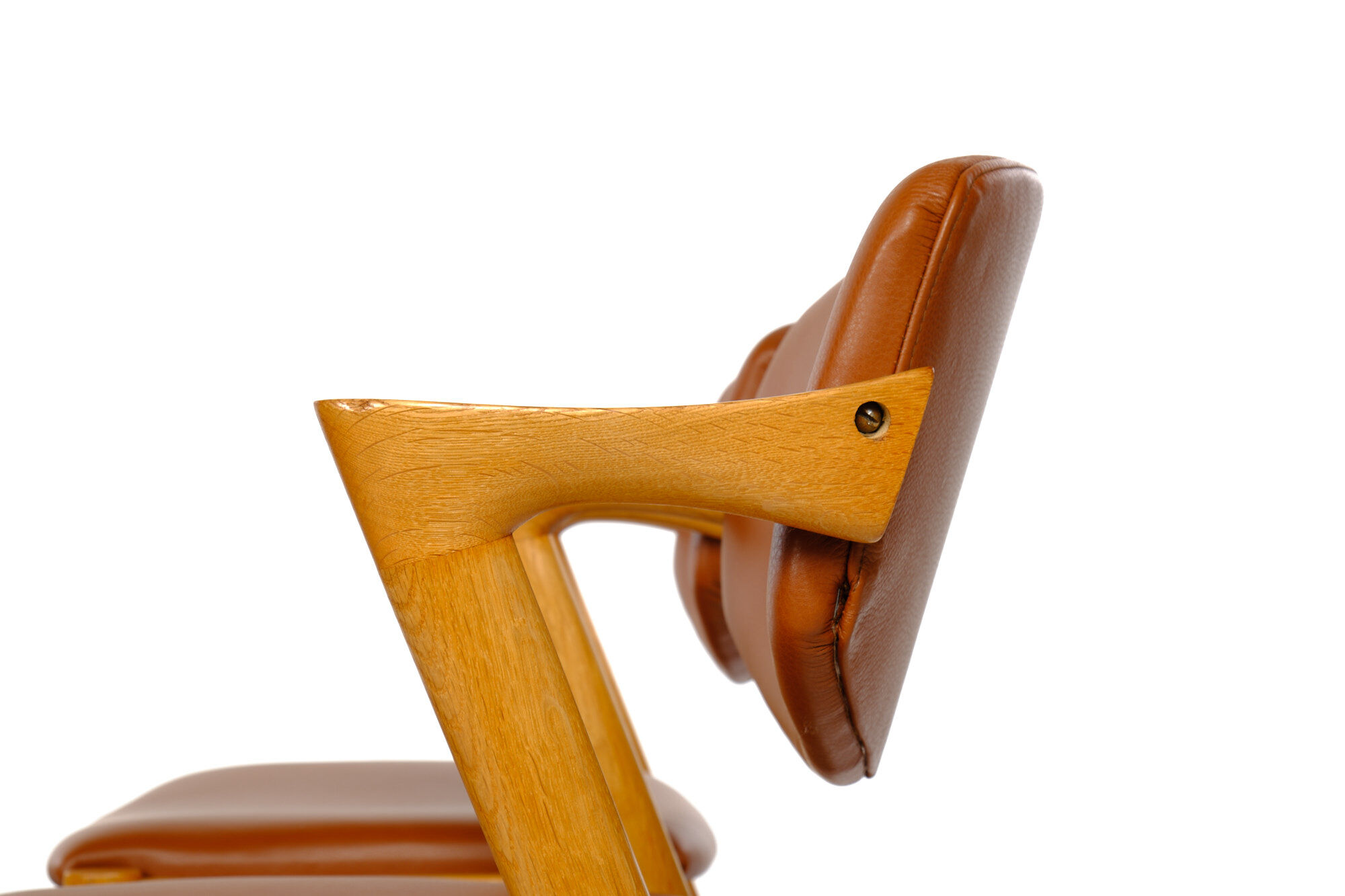 Four Kai Kristiansen oak chairs with new leather upholstery