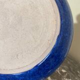 Plat en grès émaillé bleu