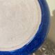 Blue glazed stoneware dish