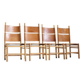 Chaises de salle à manger vintage du Kentucky par Carlo Scarpa pour Bernini, années 1970, ensemble de 4