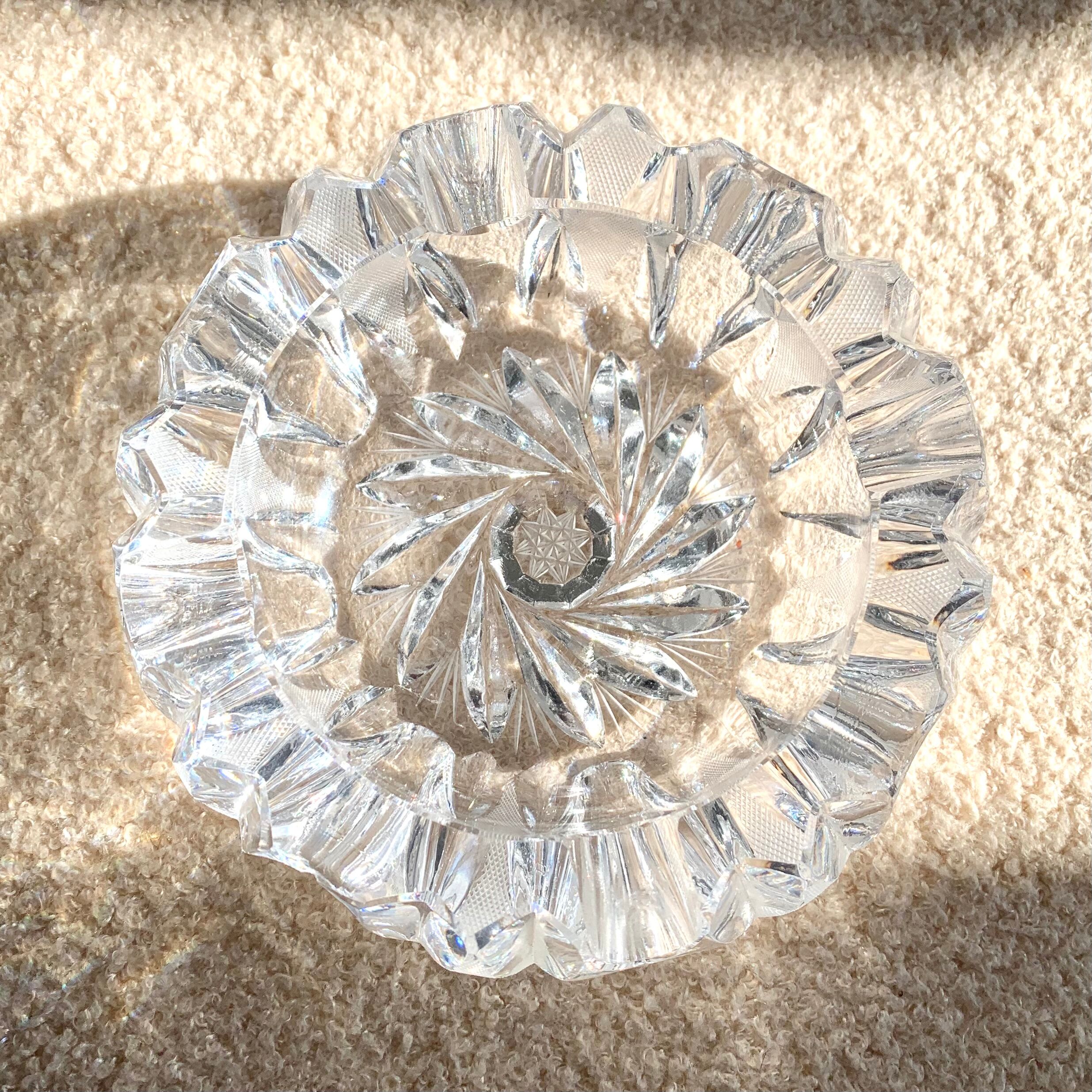 Vintage crystal ashtray